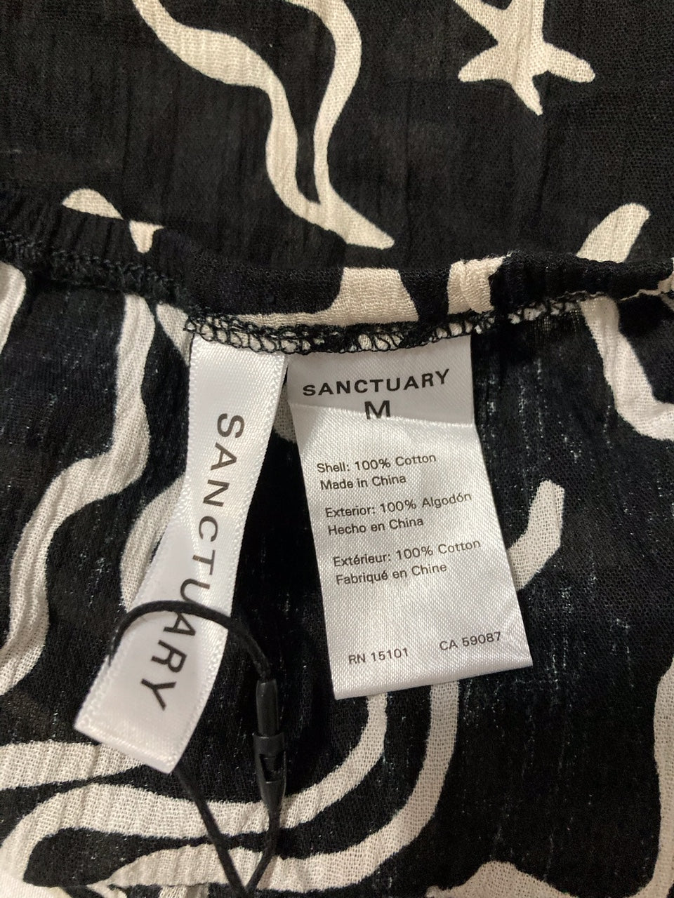 SANCTUARY Tropical Sun Print Cami Top BLACK M