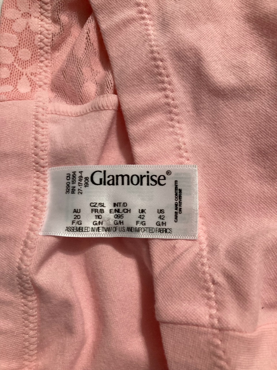 GLAMORISE Front-Closure Cotton T-Back Wirefree PINK BLUSH 42G