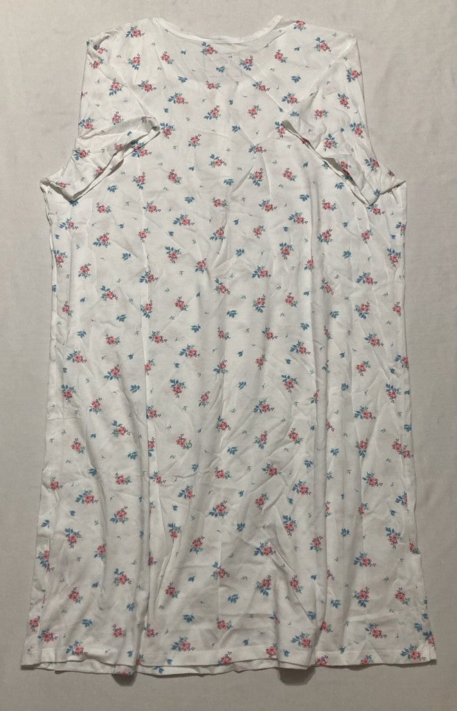 CHARTER CLUB Cotton Printed Henley Sleepshirt WHITE L