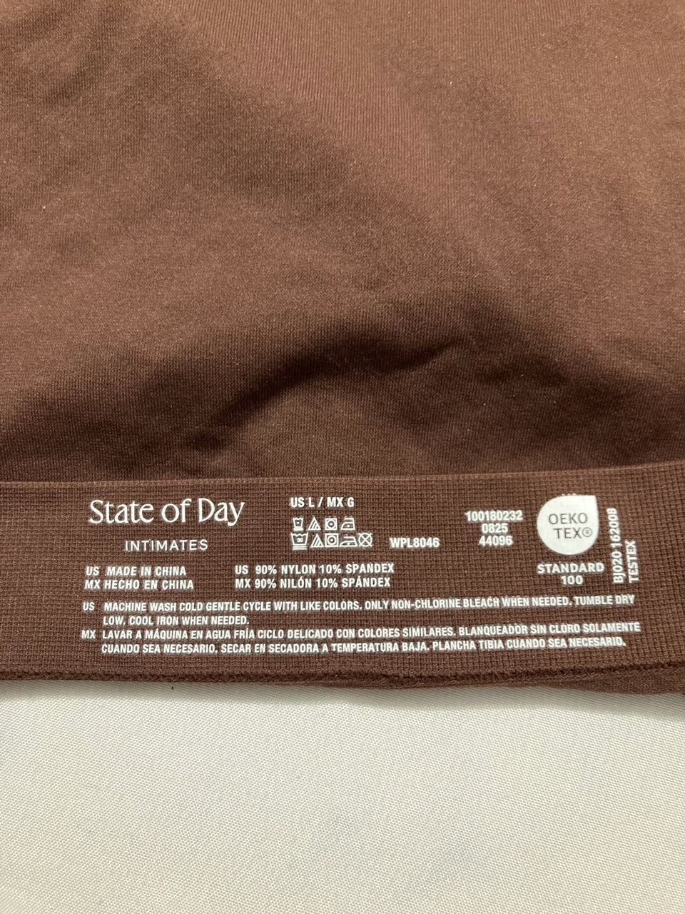 STATE OF DAY Seamless High-Cut Underwea BROWN L