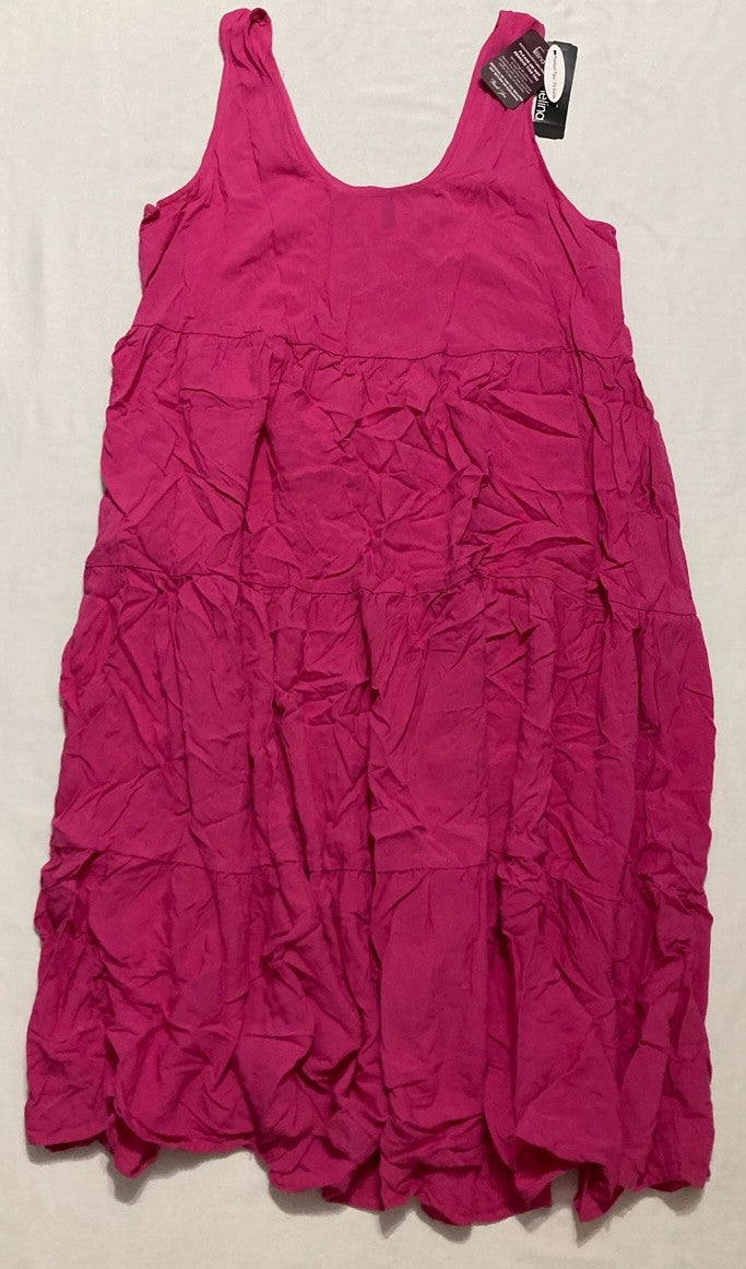 FELINA Tiered Midi Dress PINK L