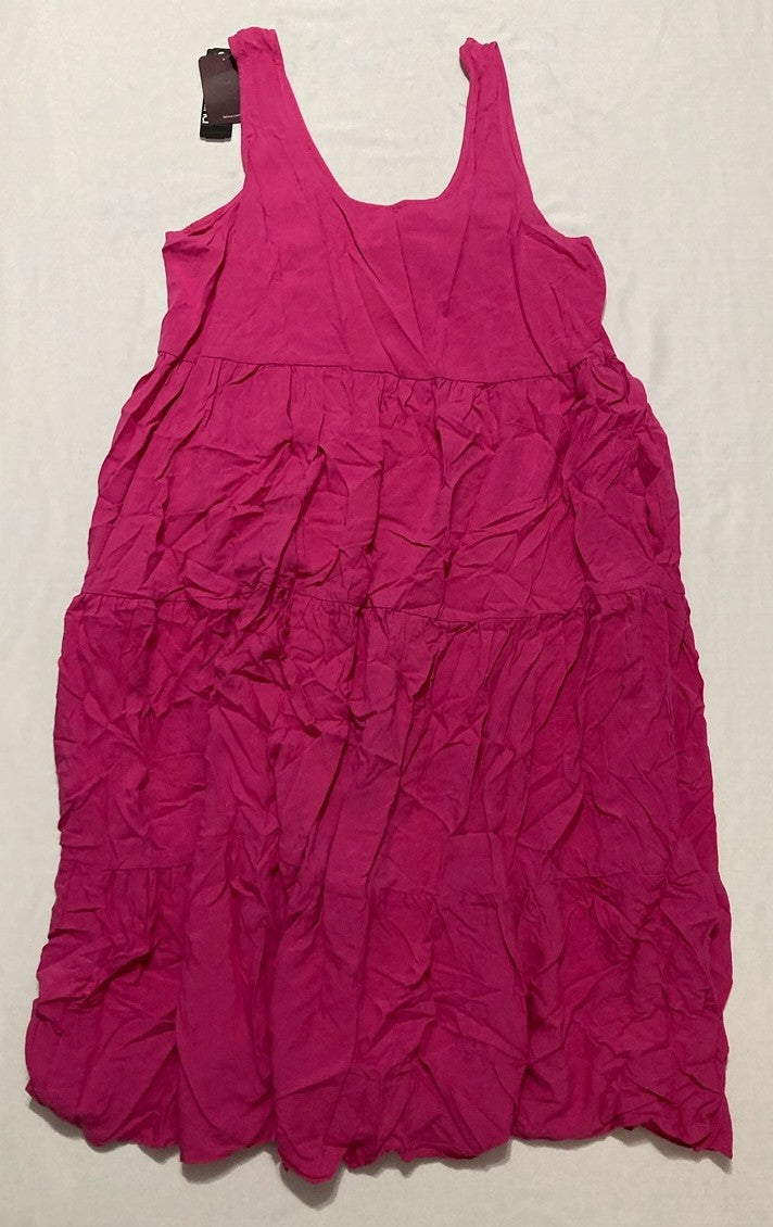 FELINA Tiered Midi Dress PINK L