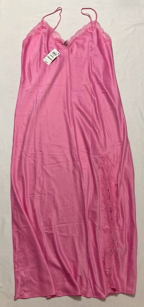 INC Lace Trim Slip Dress Nightgown PINK L