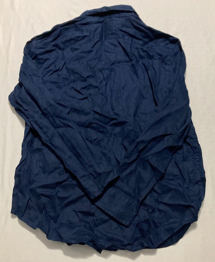 POLO RALPH LAUREN Logo-Embroidered Stretch-Cotton Poplin Shirt NAVY BLUE XL