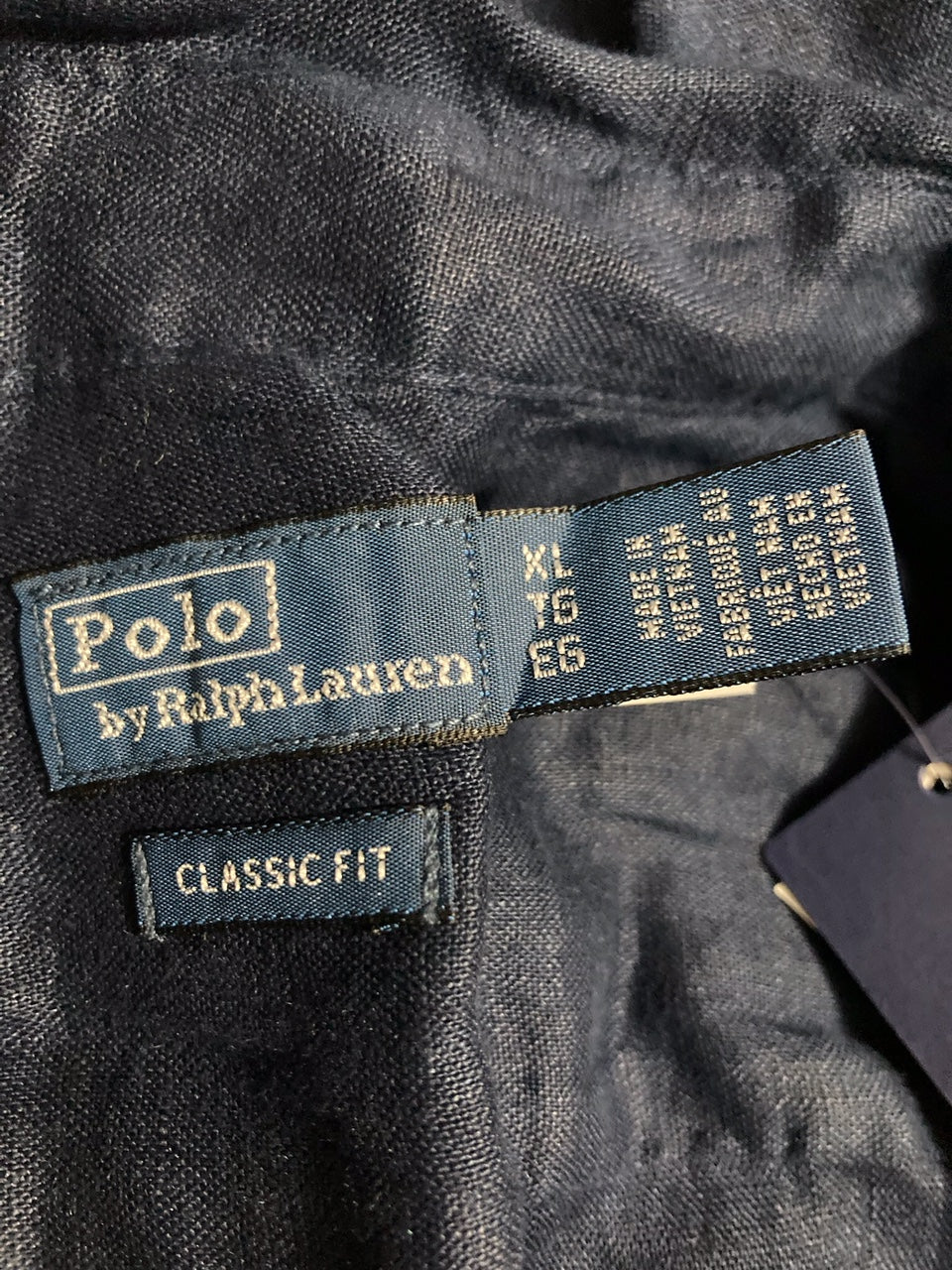 POLO RALPH LAUREN Logo-Embroidered Stretch-Cotton Poplin Shirt NAVY BLUE XL