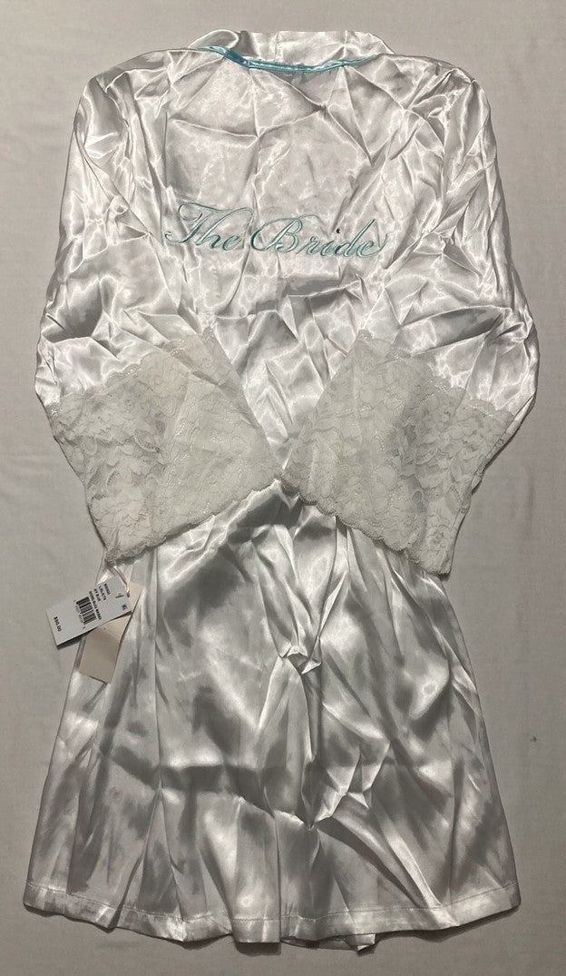 Linea Donatella The Bride Short Satin Wrap, Ivory/Blue, L/XL