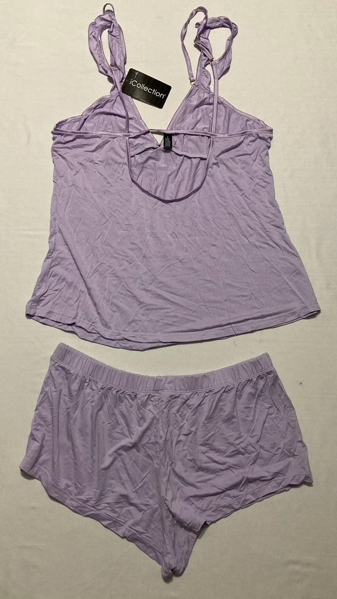 ICOLLECTION Off Shoulder Cami Set LILAC L