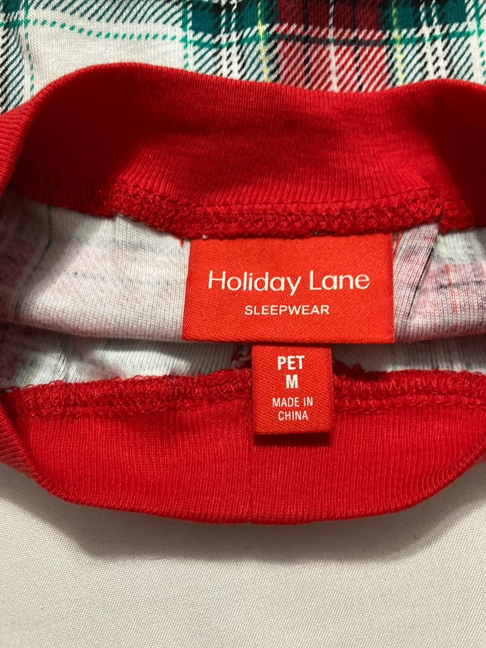 HOLIDAY LANE Winterton Plaid Cotton Matching Family Pet Pajamas RED M
