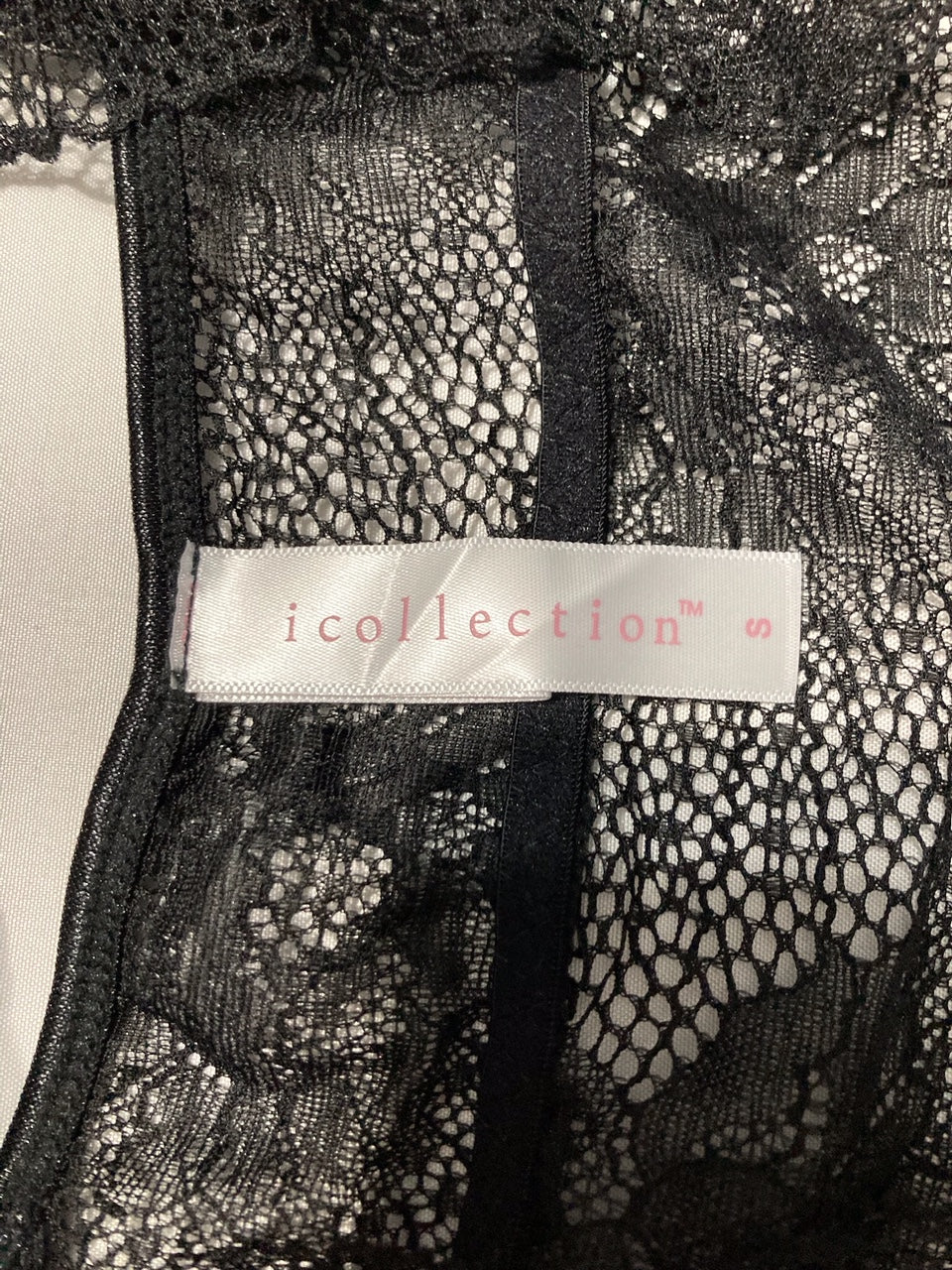 ICOLLECTION Everly Gallon Lace Strip Bra BLACK S
