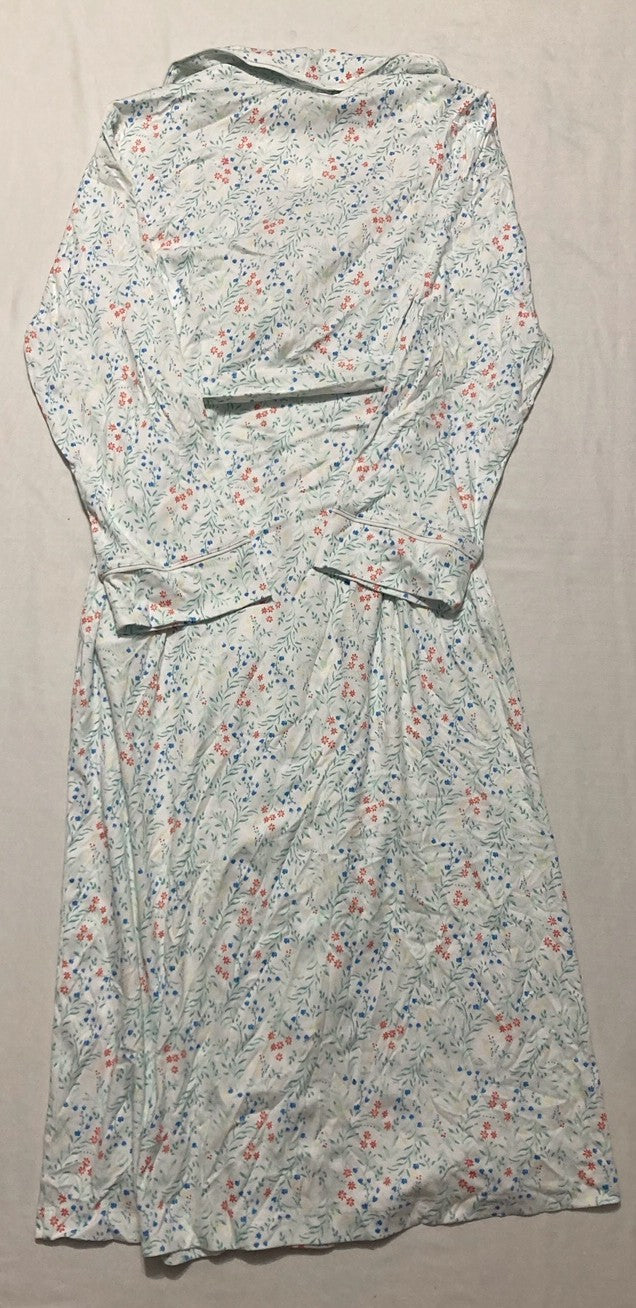 CHARTER CLUB Cotton Printed Robe LEAFY FLOR XS