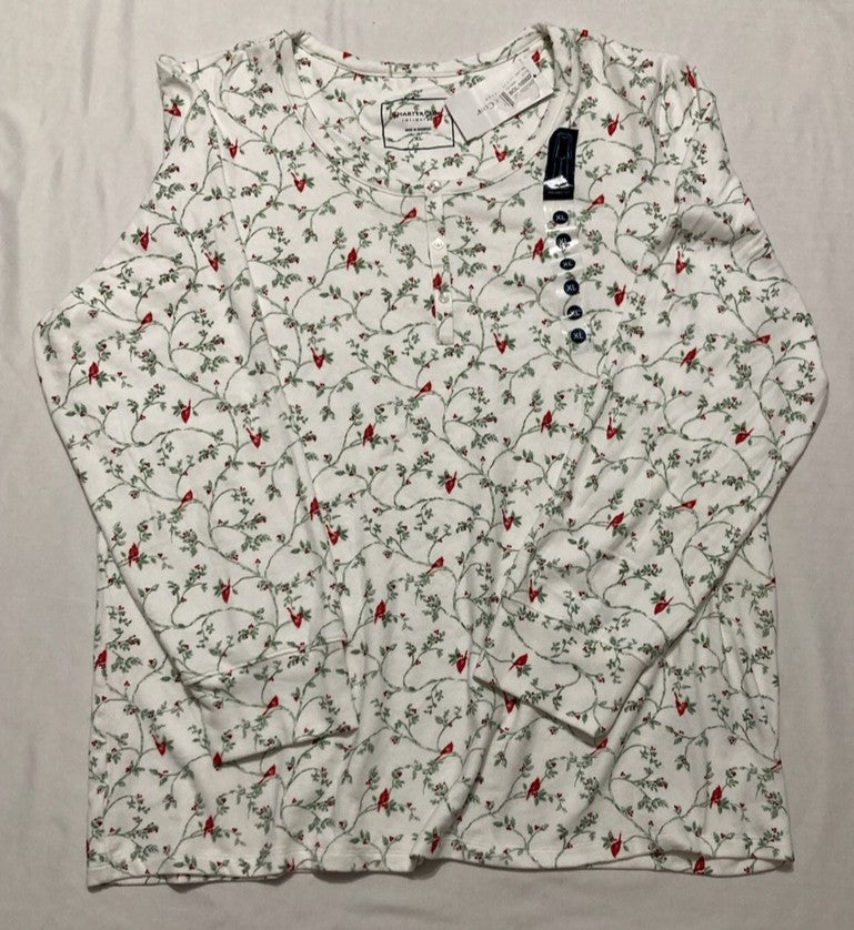 Charter Club 2 Piece Pajama Top Delicate Cardinal XL