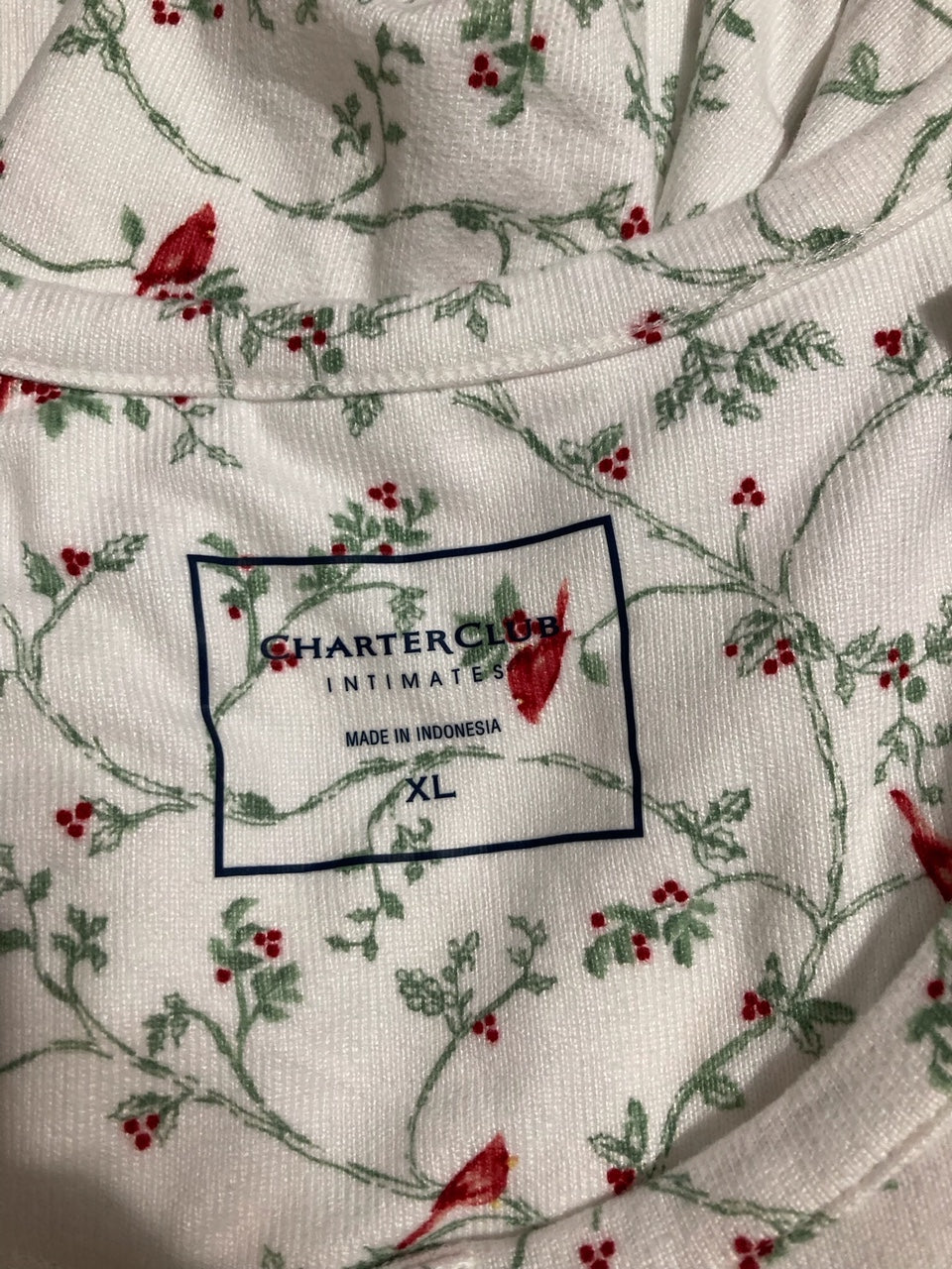 Charter Club 2 Piece Pajama Top Delicate Cardinal XL