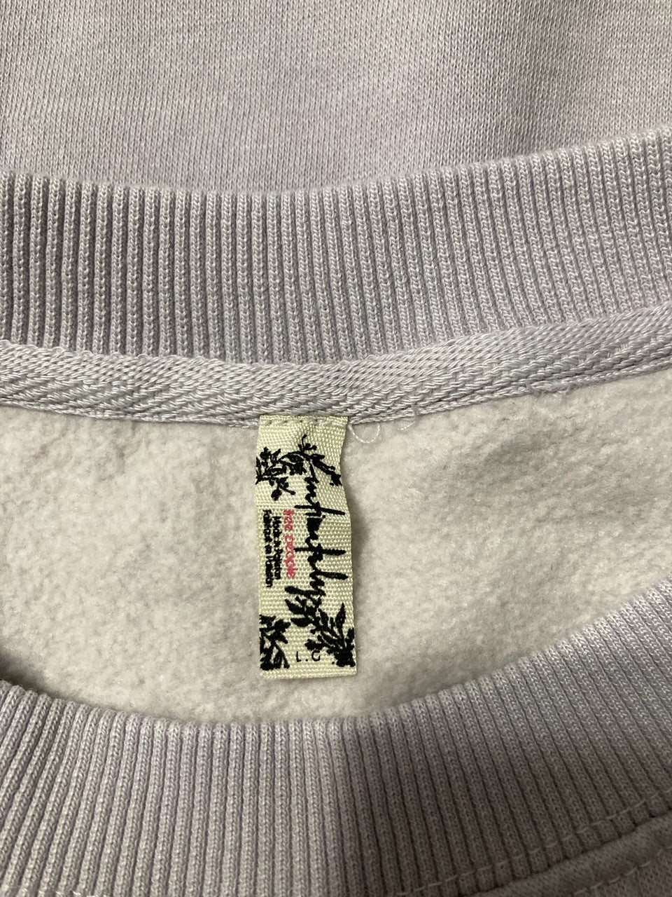 FREE PEOPLE Classic Crew Colorblock Sweatshirt LILAC MARBLE L