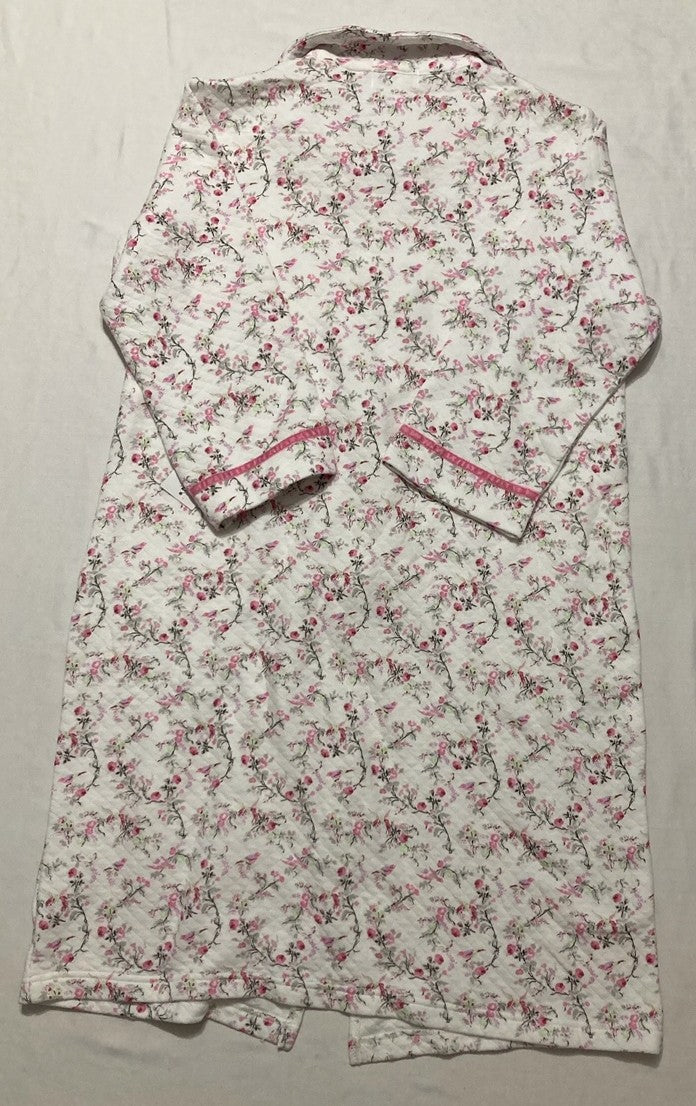 MISS ELAINE Long Sleeve Printed Zip Robe PINK FLOR S