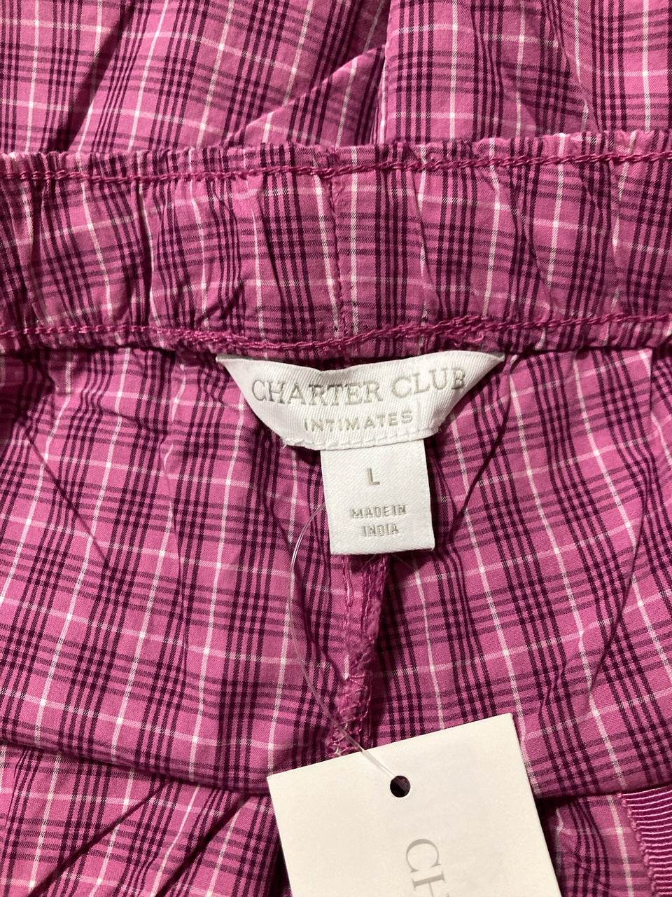 CHARTER CLUB Cotton Poplin Pajama Pants PINK L