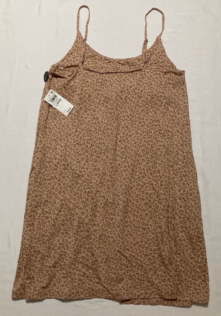 STATE OF DAY Solid Shelf-Bra Chemise LEOPARD L