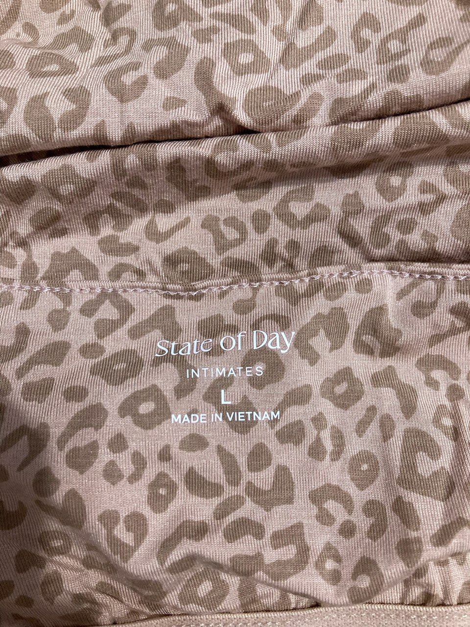STATE OF DAY Solid Shelf-Bra Chemise LEOPARD L