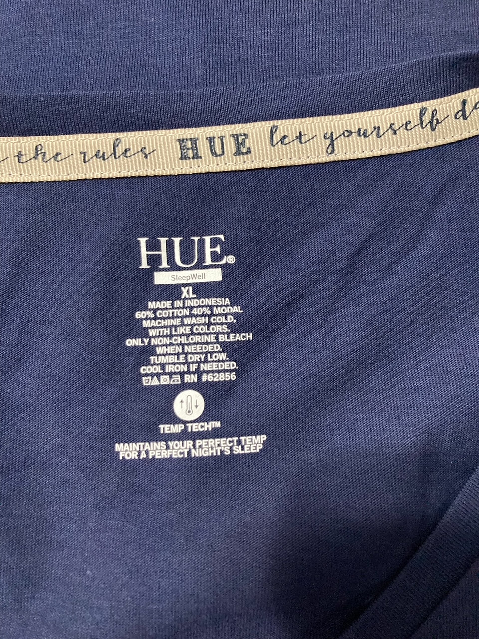 HUE Sleepwell Basic Short Sleeve V-Neck T-Shirt MEDIEVAL XL