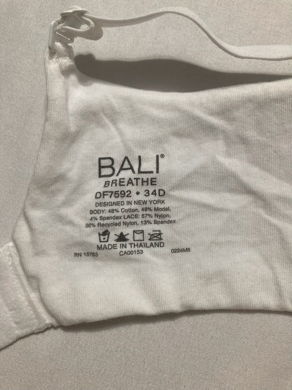 BALI Breathe Modal T-Shirt Bra WHITE 34D