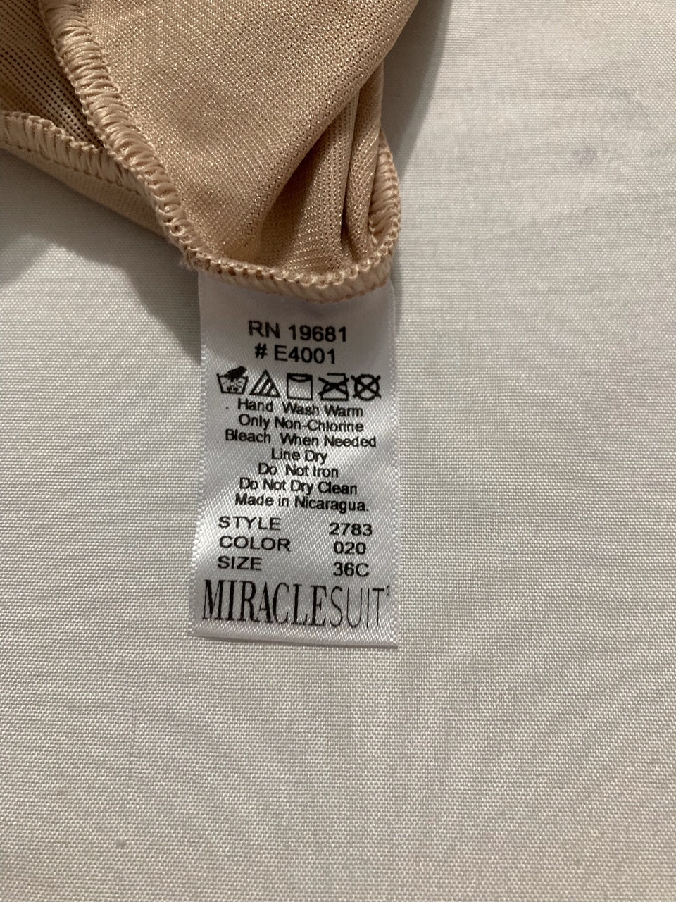 NWD MIRACLESUIT Extra Firm Sexy Sheer Shaping Bodybriefer NUDE 36C