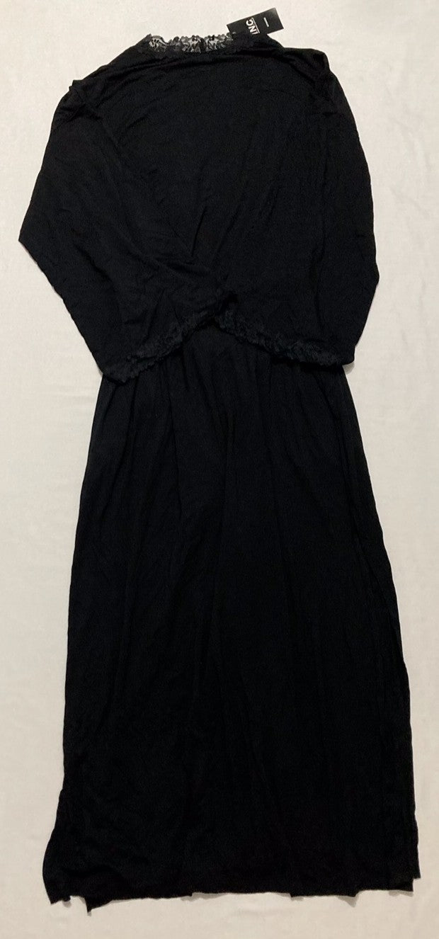 I.N.C Lace-Trim Robe BLACK S