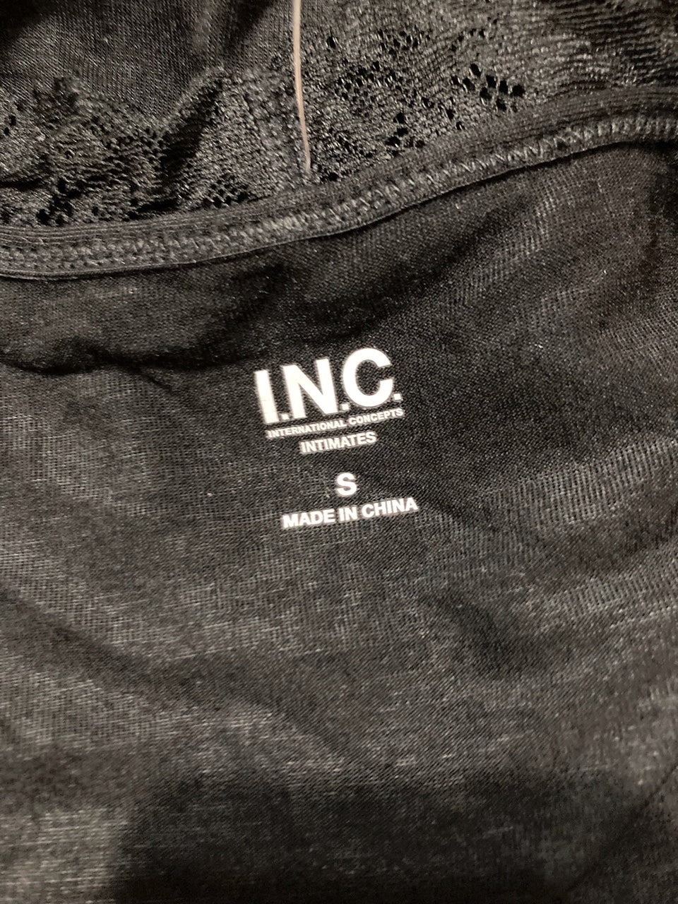 I.N.C Lace-Trim Robe BLACK S