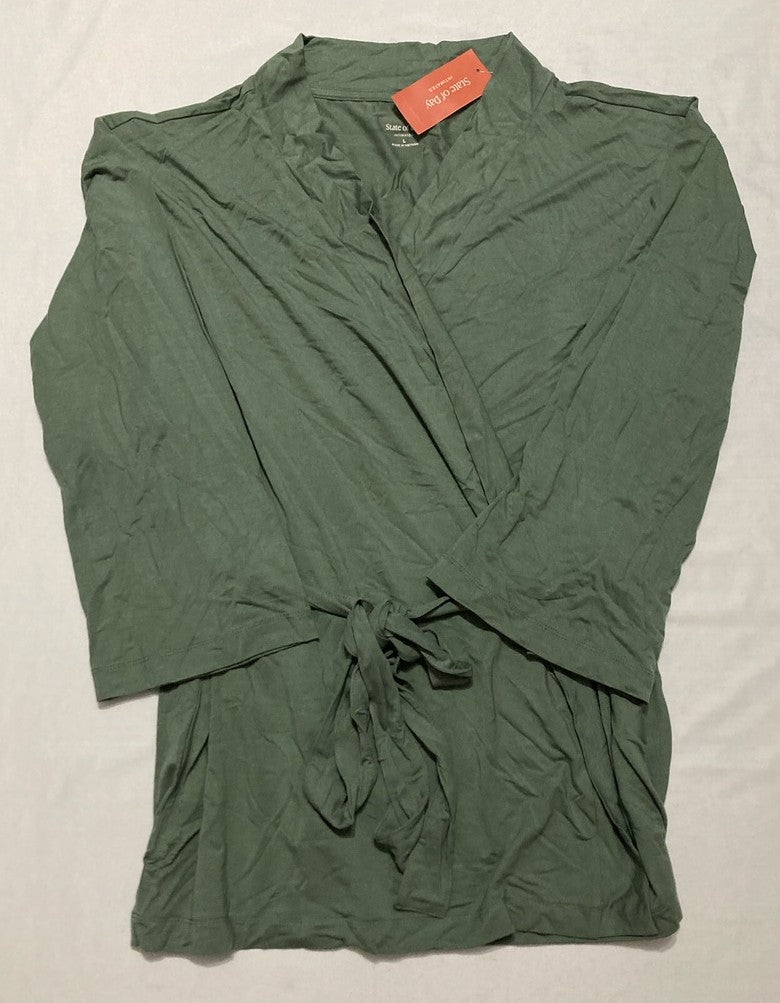 STATE OF DAY 3 pc Fluid Knit Pajama Set Modal Stretch Super Soft Luxury GREEN L