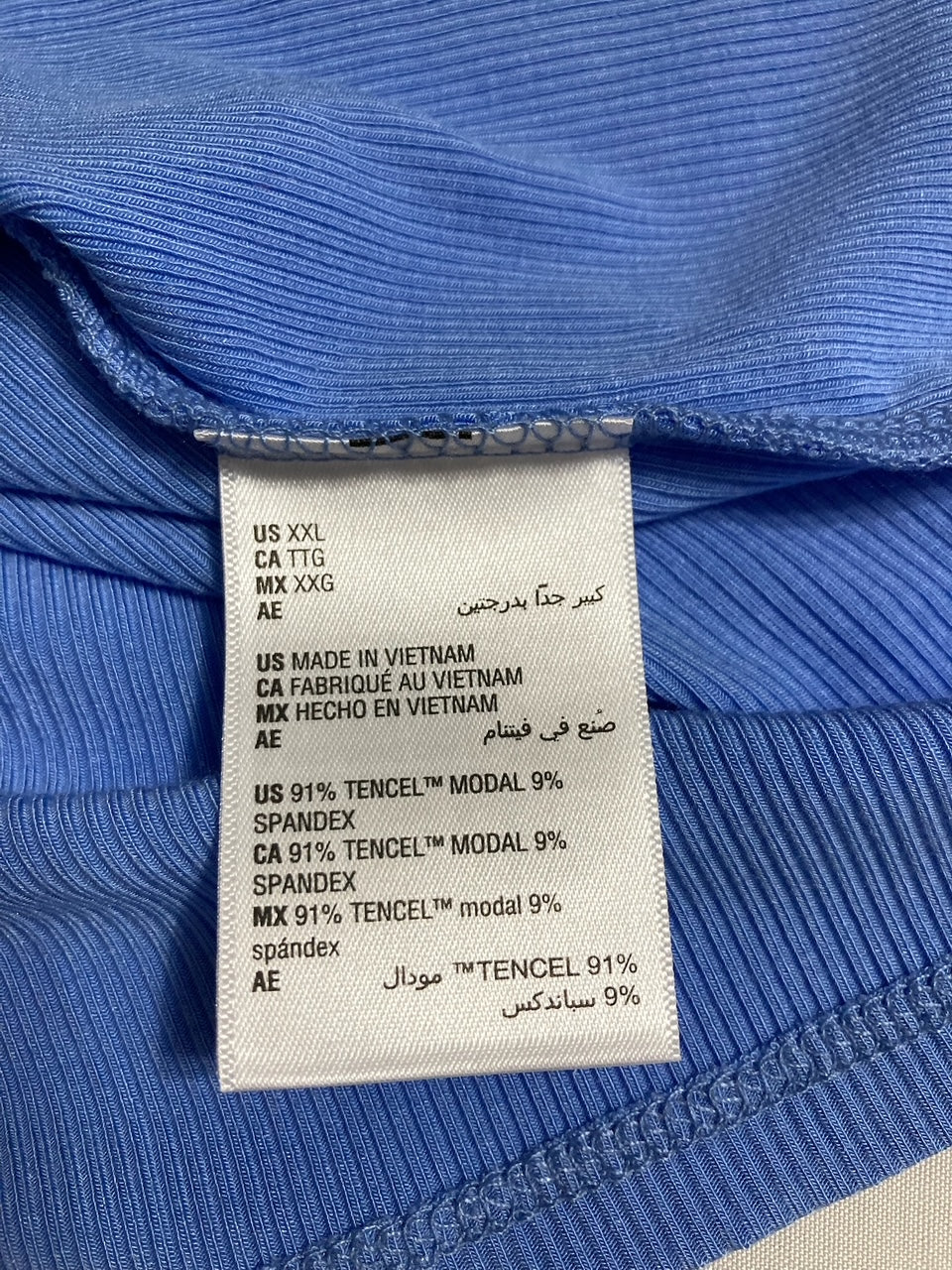 STATE OF DAY Ribbed High-Neck Sleep Top BLUE XXL