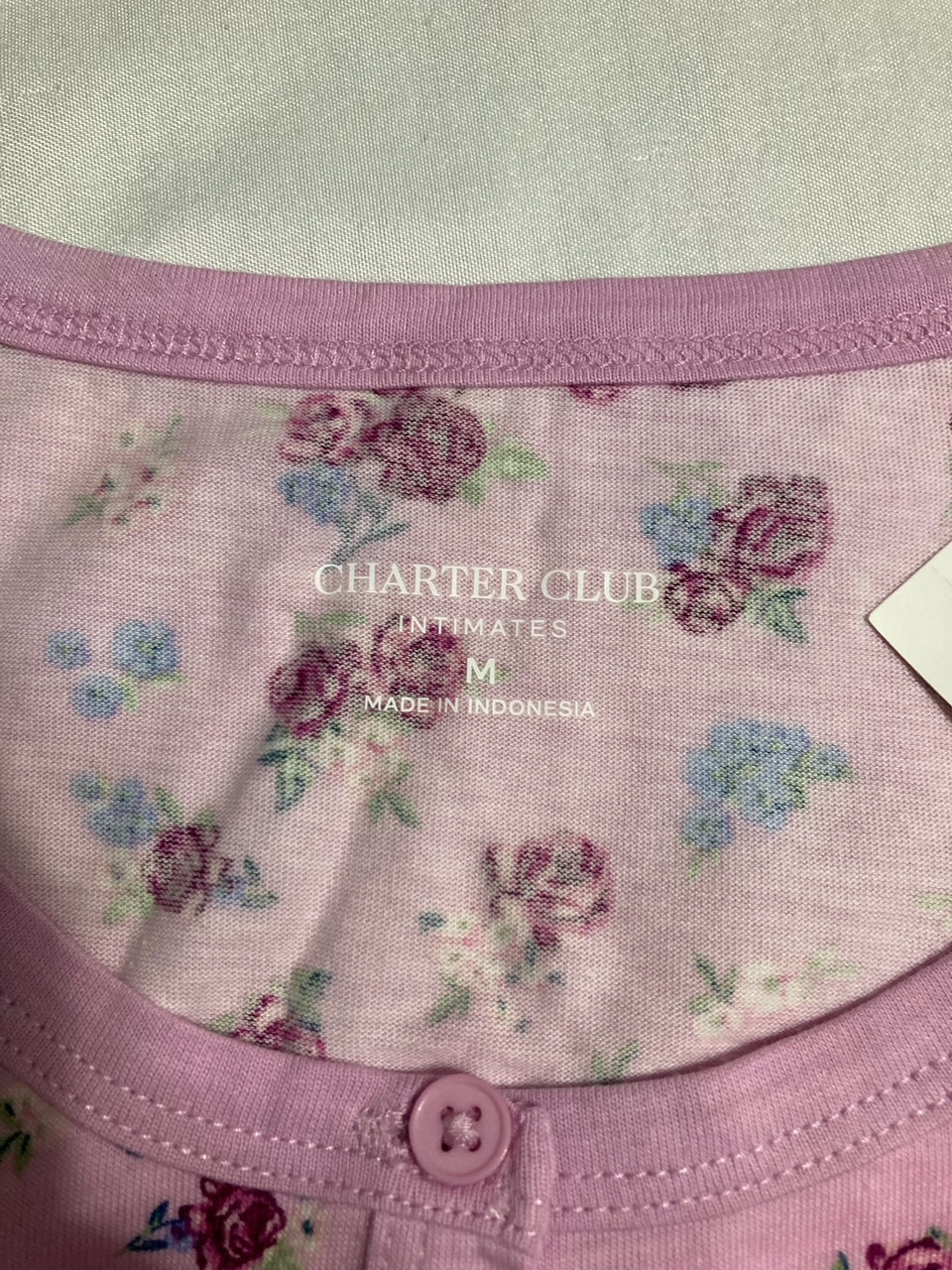 CHARTER CLUB Cotton Printed Cropped Pajamas Set ROSEBUD DITSY M