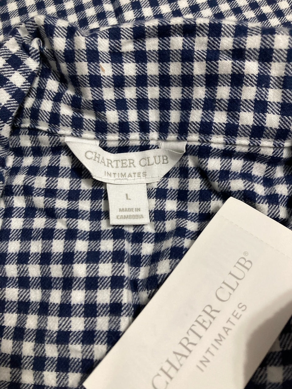 CHARTER CLUB 2-pc. Cotton Flannel Packaged Pajamas Set GINGHAM CHECK L
