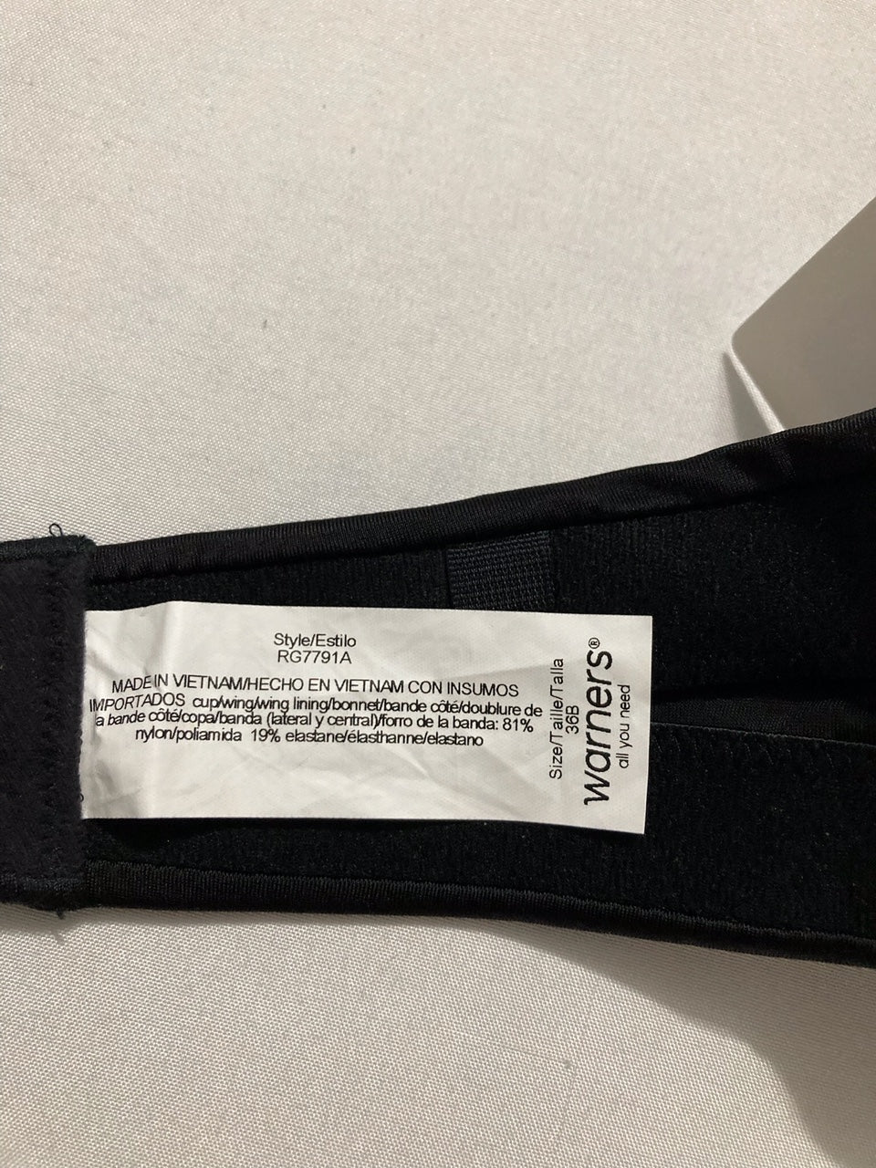 NWD WARNER´S Underwire Lightly Lined Convertible Strapless Bra BLACK 36B