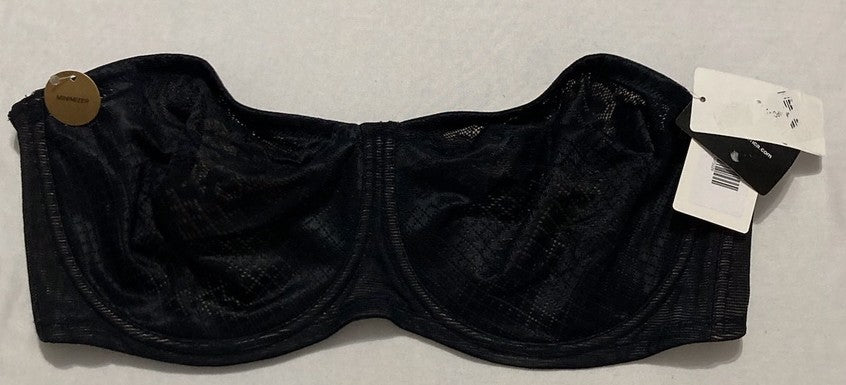 NWD WACOAL Visual Effects Strapless Minimizer Bra BLACK 40DDD