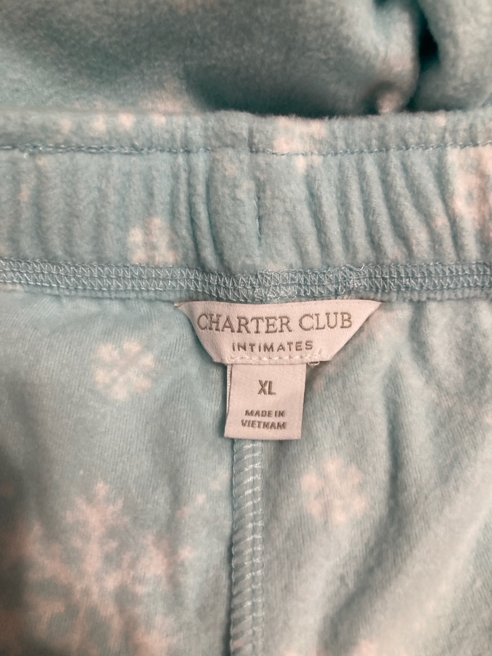 CHARTER CLUBSnowflake Dreams Plush PJ Pants LIGHT BLUE XL