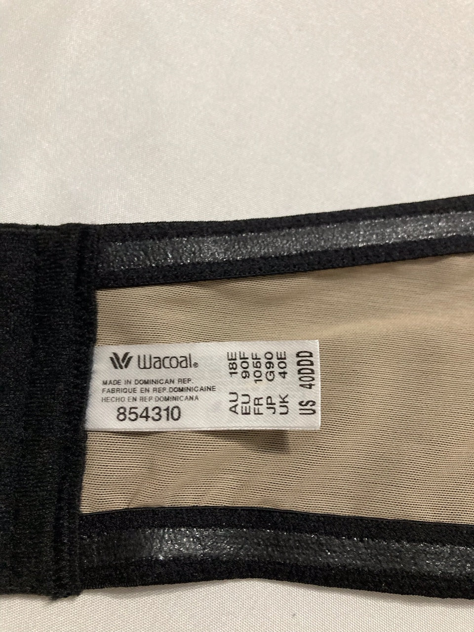 NWD WACOAL Visual Effects Strapless Minimizer Bra BLACK 40DDD