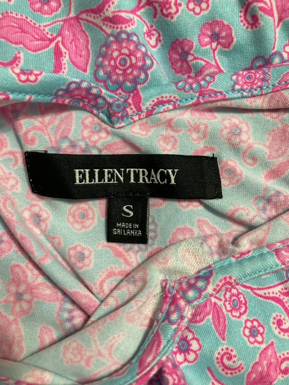 ELLEN TRACY 2Pc Pant & Top Pajama Set AQUA FLORAL S
