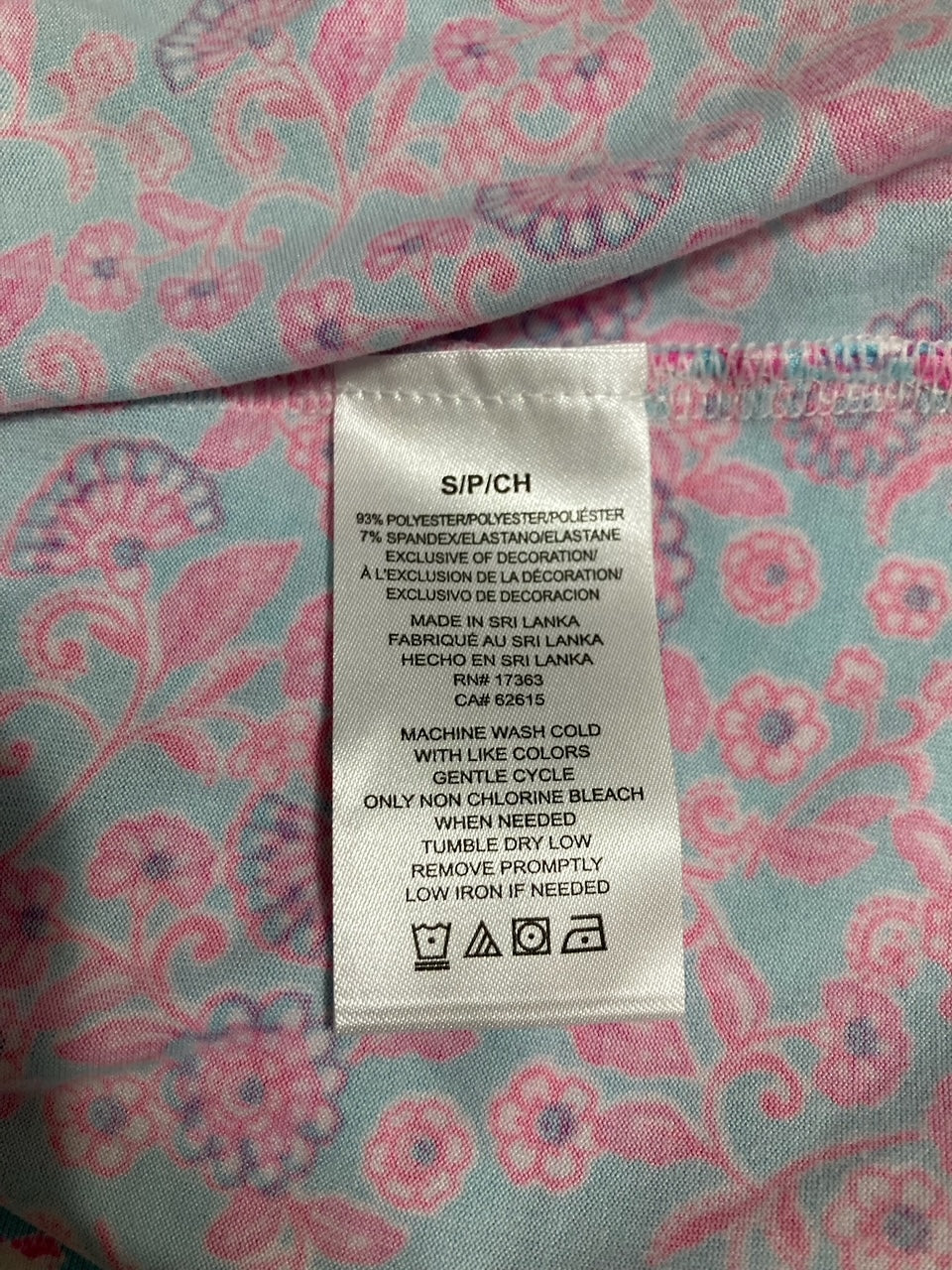 ELLEN TRACY 2Pc Pant & Top Pajama Set AQUA FLORAL S