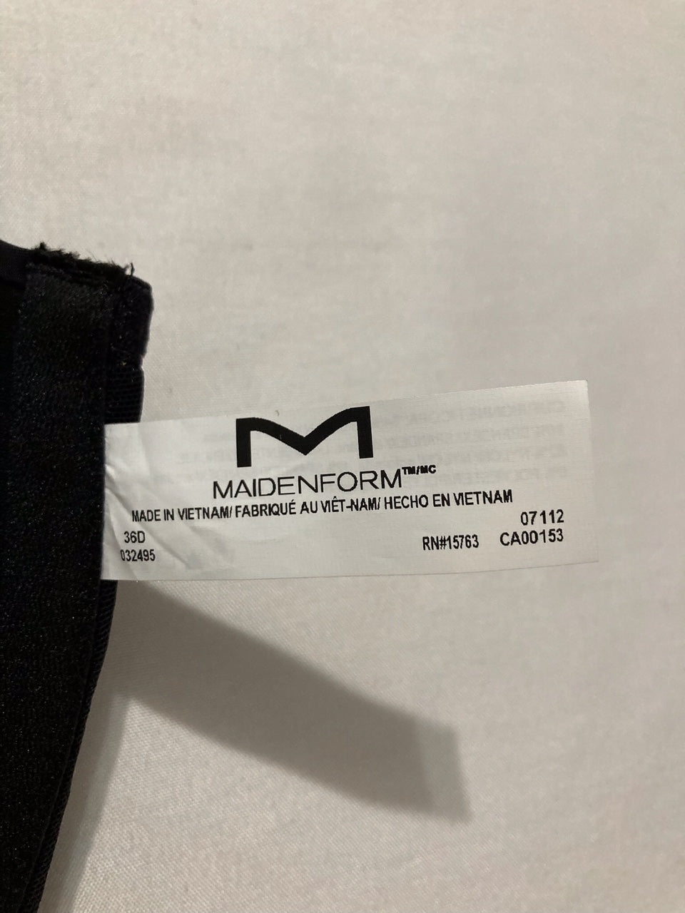 NWD MAIDENFORM Racerback Bra Shaping Support One Fab Fit Underwire BLACK 36D
