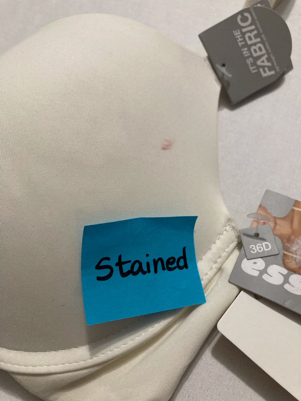 NWD ESSENTIAL Lightly Lined Perfect Coverage Bra WHITE 36D