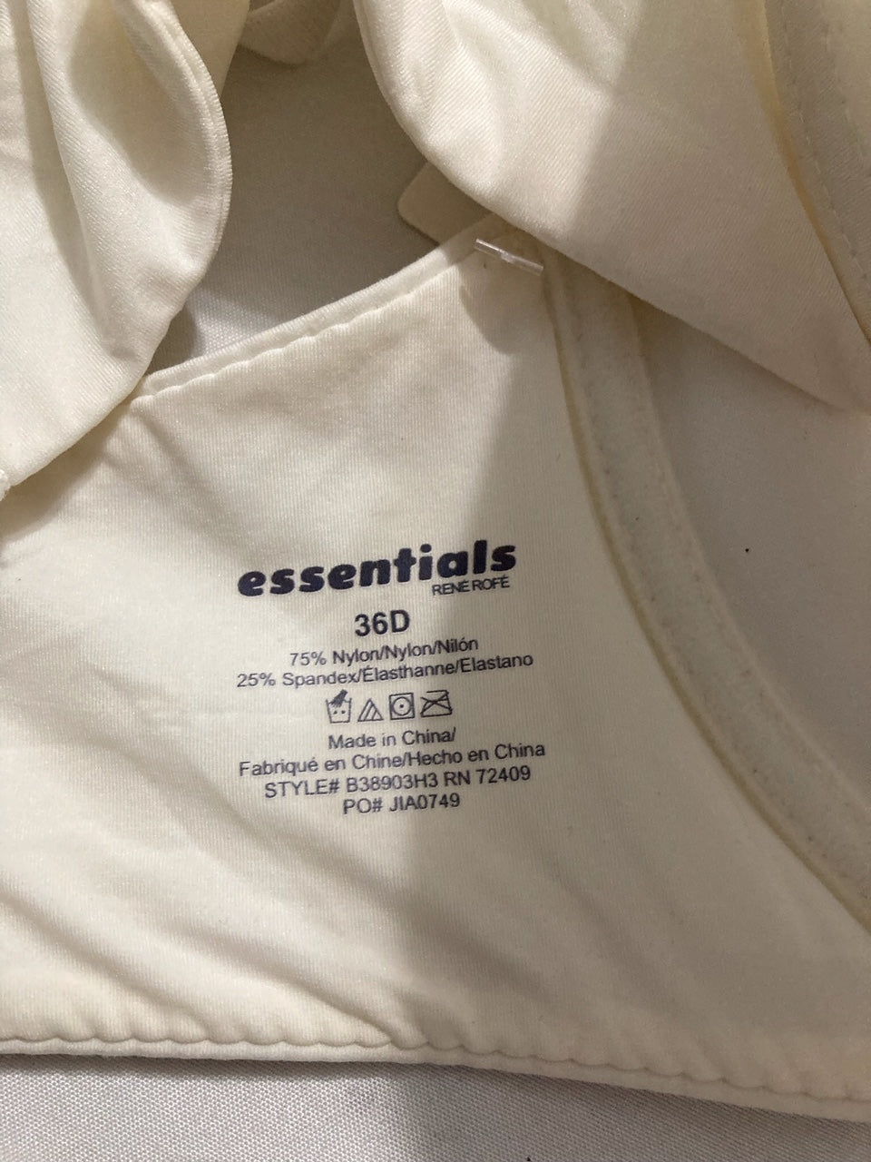 NWD ESSENTIAL Lightly Lined Perfect Coverage Bra WHITE 36D