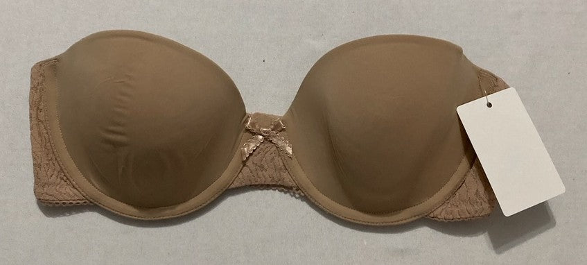 NWD B.TEMPT'D Modern Method Strapless Picot-Trimmed Bra BEIGE 34B