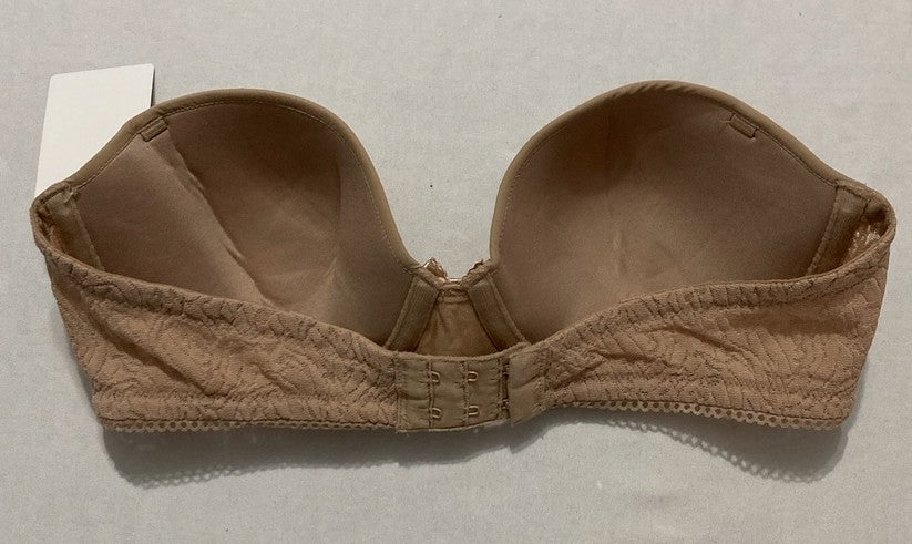 NWD B.TEMPT'D Modern Method Strapless Picot-Trimmed Bra BEIGE 34B