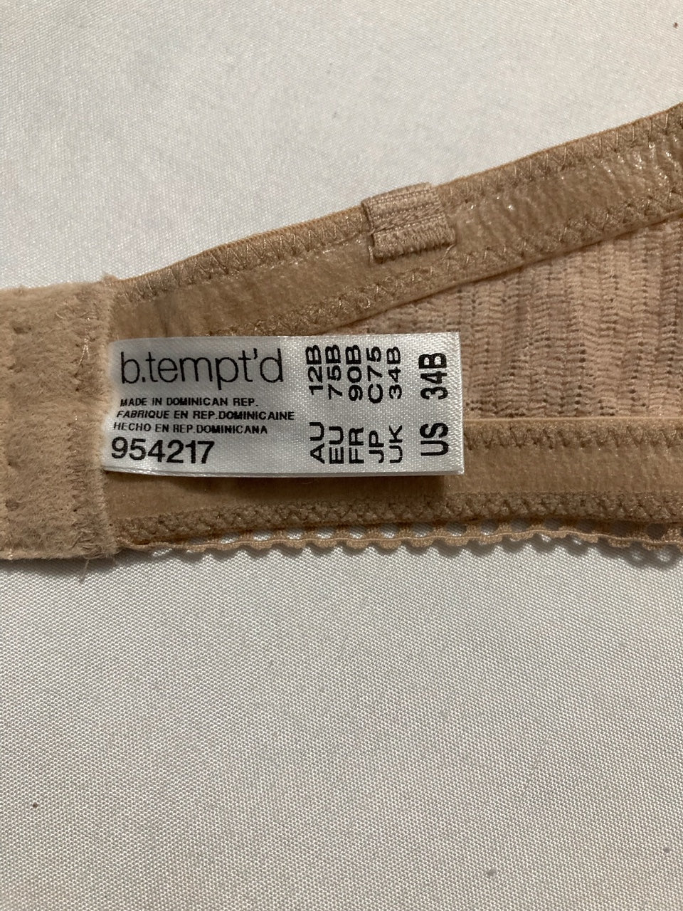 NWD B.TEMPT'D Modern Method Strapless Picot-Trimmed Bra BEIGE 34B