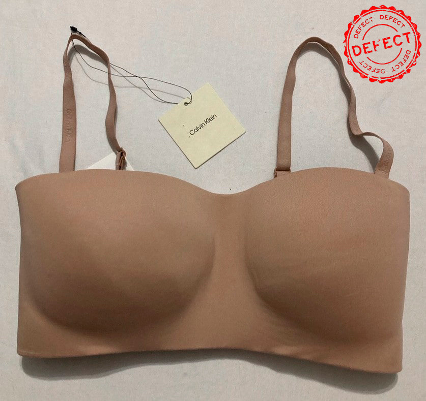 NWD CALVIN KLEIN Form to Body Lightly Lined Bandeau Bra BEIGE L