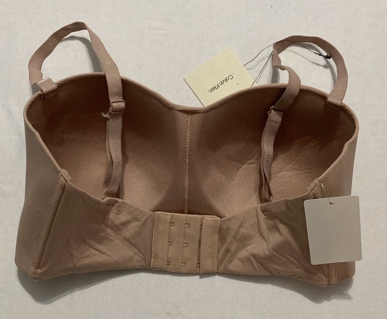 NWD CALVIN KLEIN Form to Body Lightly Lined Bandeau Bra BEIGE L