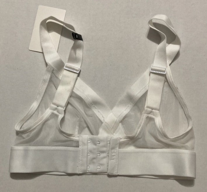 NWD DKNY Sheers Wirefree Softcup Bralette Bra WHITE S