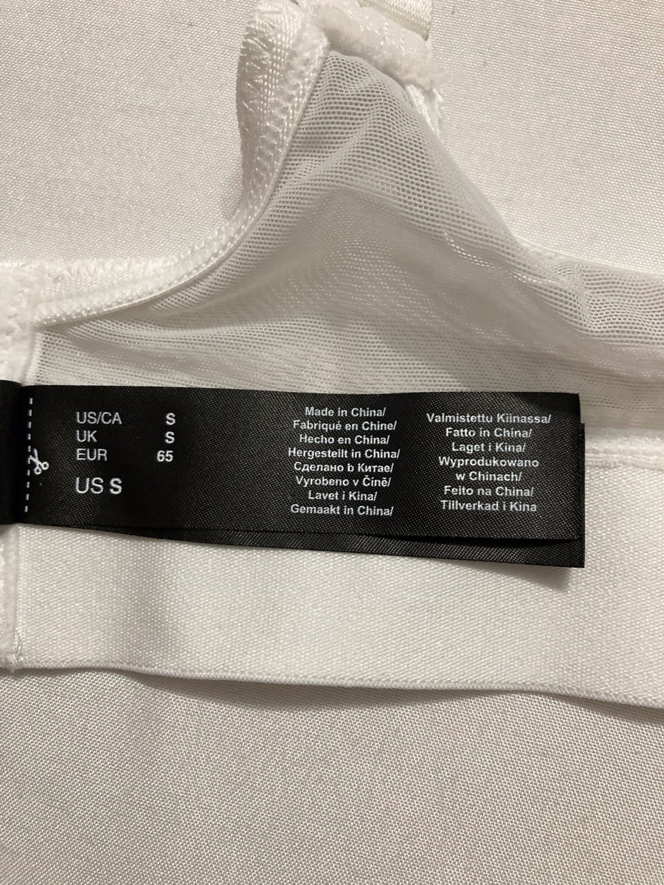 NWD DKNY Sheers Wirefree Softcup Bralette Bra WHITE S