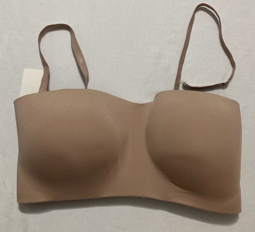NWD CALVIN KLEIN Form to Body Lightly Lined Bandeau Bra BEIGE XL
