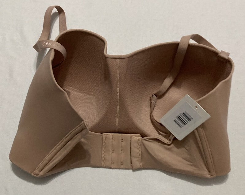 NWD CALVIN KLEIN Form to Body Lightly Lined Bandeau Bra BEIGE XL