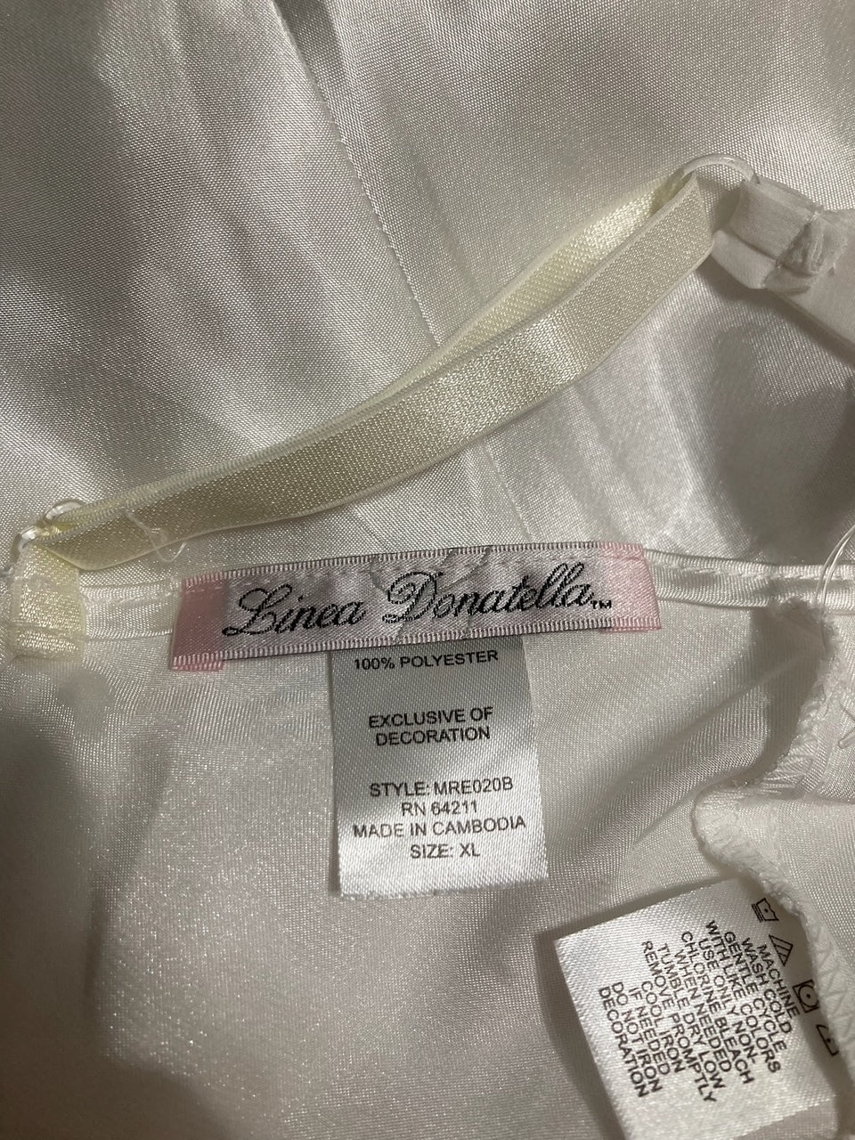 LINEA DONATELLA Long Nightown satin WHITE XL