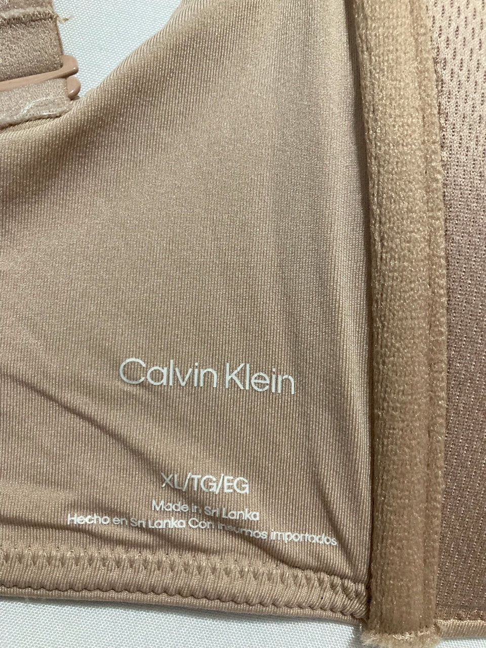 NWD CALVIN KLEIN Form to Body Lightly Lined Bandeau Bra BEIGE XL